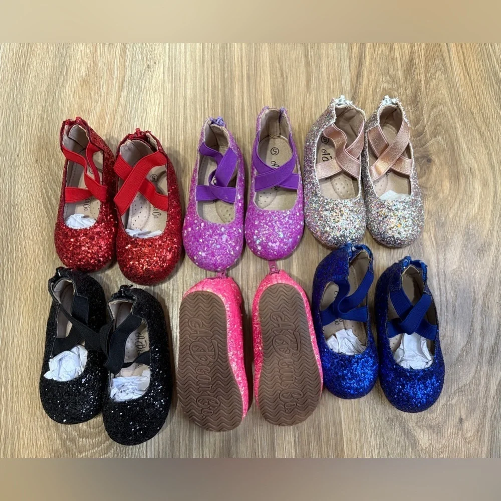 A Bear Co. Black Glitter Sprinkled Ballet Flats Toddler Size 5